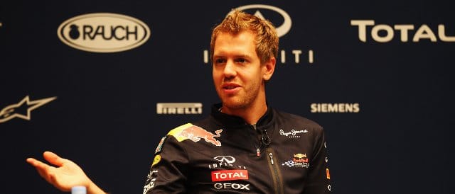 Vettel takes part in a press conference at the Nissan Global Headquarters in Yokohama after collecting his second F1 title last weekend in Suzuka - Photo Credit: Clive Mason/Getty Images