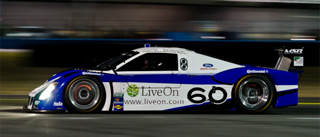 Allmendinger was pushing hard in hour 5 in the #60 Michael Shanks Racing Ford - Credit: James Boone