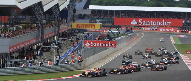 Sebastian Vettel leads the field at the start of last year's British Grand Prix - Photo Credit: Silverstone