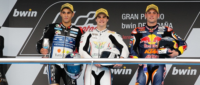 The podium finishers at Jerez - Photo Credit: MotoGP.com