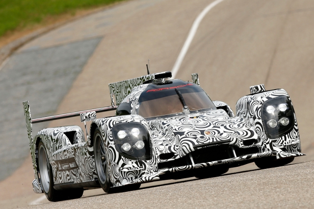 Timo Bernhard took the car around Porsche's test track watched by the company's board (Credit: Porsche AG)