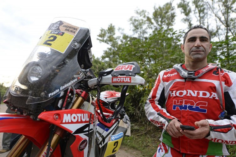 Paulo Gonçalves took the stage win and overall lead - Credit: Honda Racing Corporation