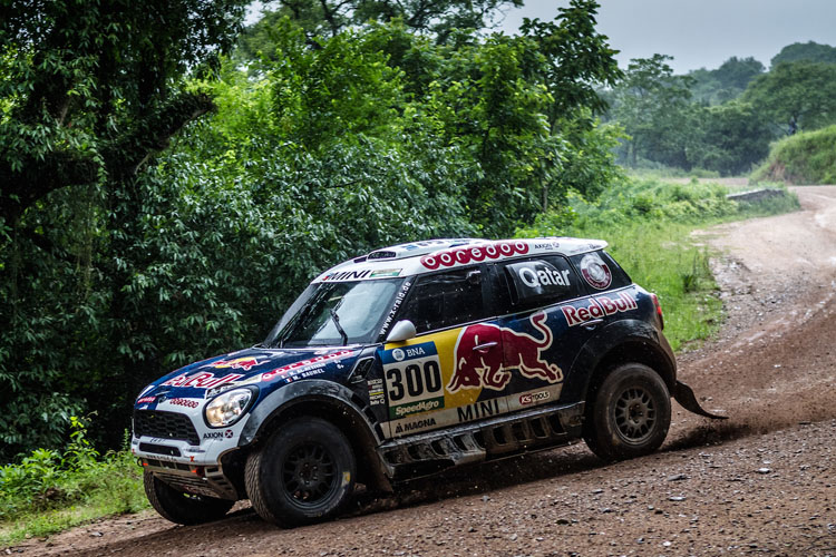 Nasser Al-Attiyah is currently third overall as he put in another consistent performance - Credit: Mini