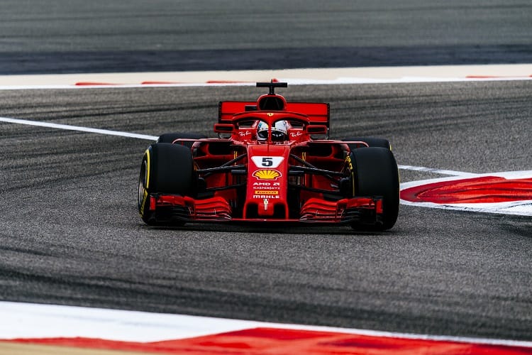 Sebastian Vettel took pole position in Bahrain