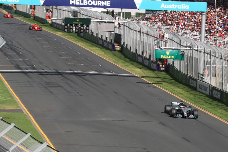 Vettel chasing Hamilton during 2018 Aus GP