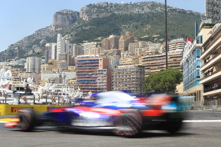 A Toro Rosso charges around the streets of Monaco