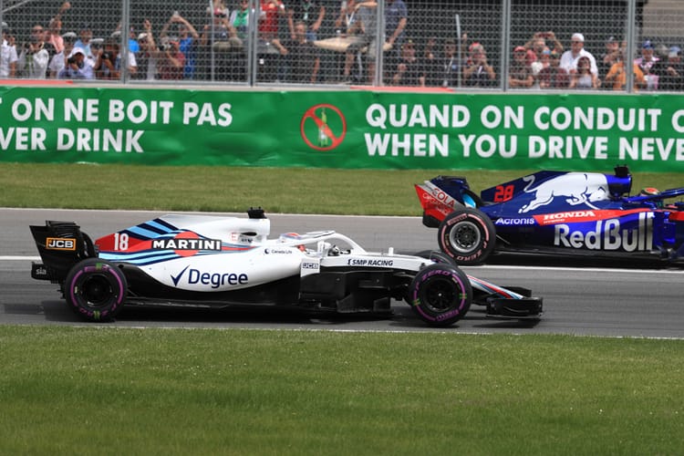 Lance Stroll on his way to the scene of another accident