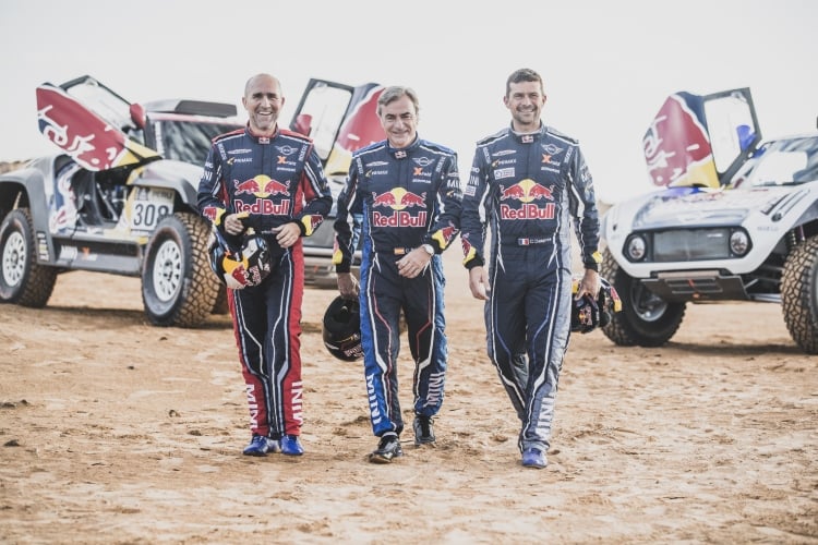 Stephane Peterhansel, Carlos Sainz and Cyril Despres in Erfoud , Morocco 25 September 2018