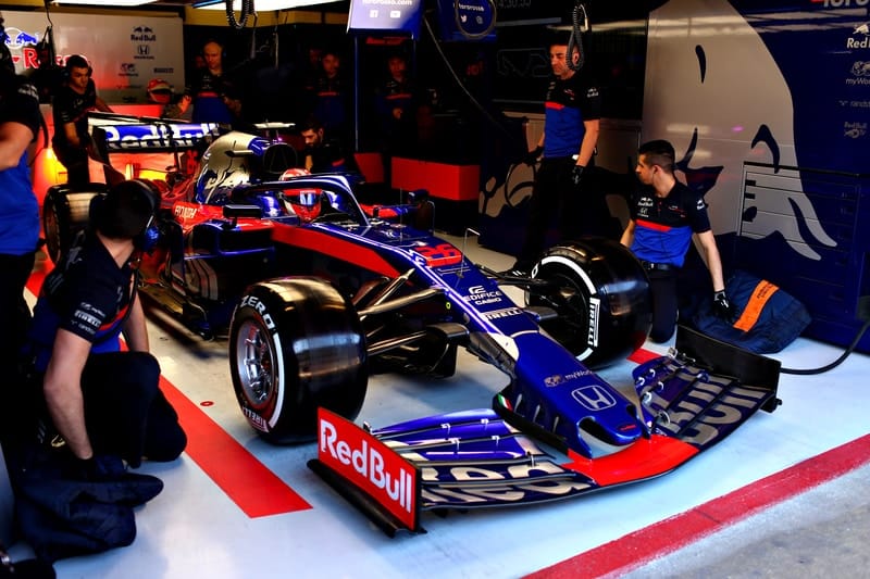 Toro Rosso Garage in Barcelona Pre-Season Testing