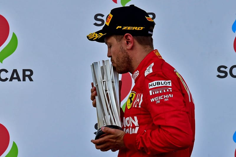 Sebastian Vettel - Scuderia Ferrari Mission Winnow at the 2019 Formula 1 Azerbaijan Grand Prix - Baku City Circuit - Podium