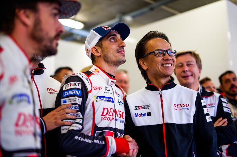 Sebastien Buemi, celebrating with Toyota Gazoo Racing, his Le Mans victory and Championship win - could this happen next year or will the Swiss driver chose Formula E?