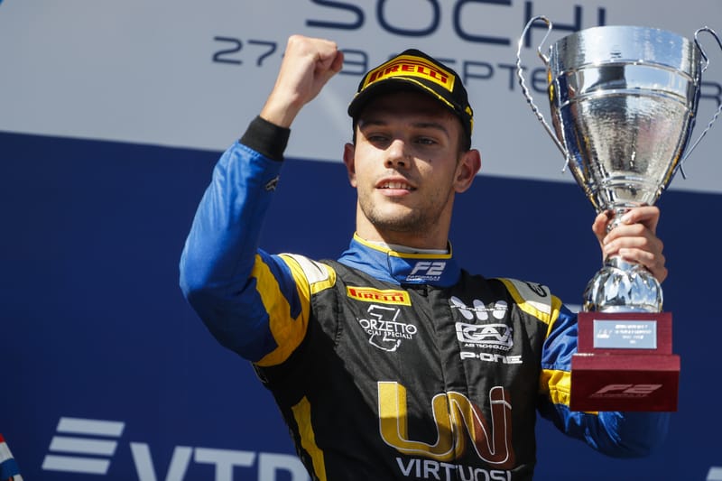 Luca Ghiotto - UNI-Virtuosi Racing in the 2019 FIA Formula 2 Championship - Sochi Autodrom - Sprint Race - Podium