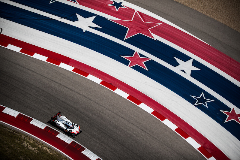 #2 Porsche LMP2 Team on track at Circuit of the Americas, 2017
