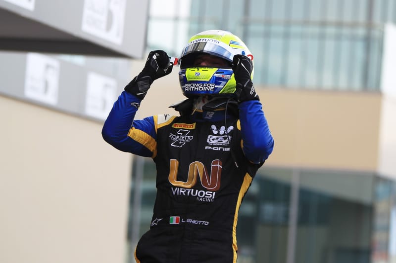 Luca Ghiotto - UNI-Virtuosi Racing in the 2019 FIA Formula 2 Championship - Yas Marina Circuit - Parc Fermé