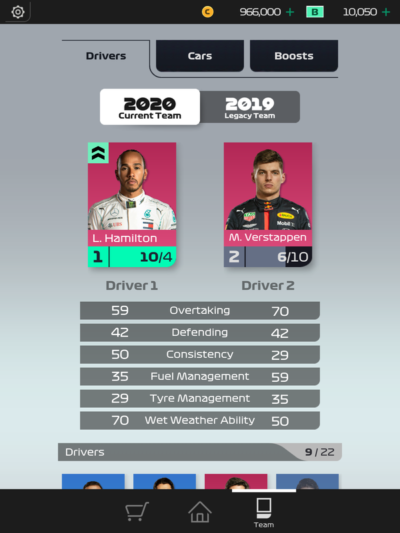 F1 Manager in game - Drivers