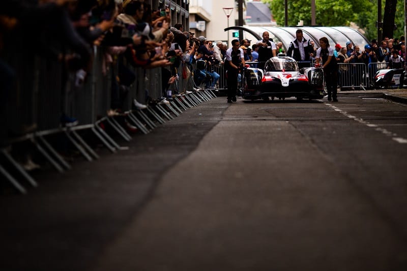 #7 Toyota Gazoo Racing arriving for scrutineering at Le Mans