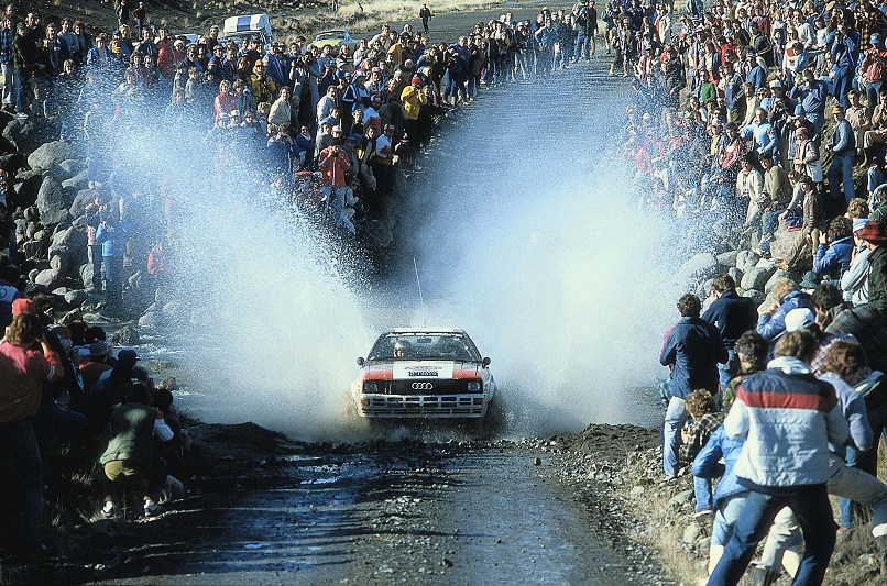 Audi quattro claiming victory in the World Rally Championship for Manufacturers, 1982