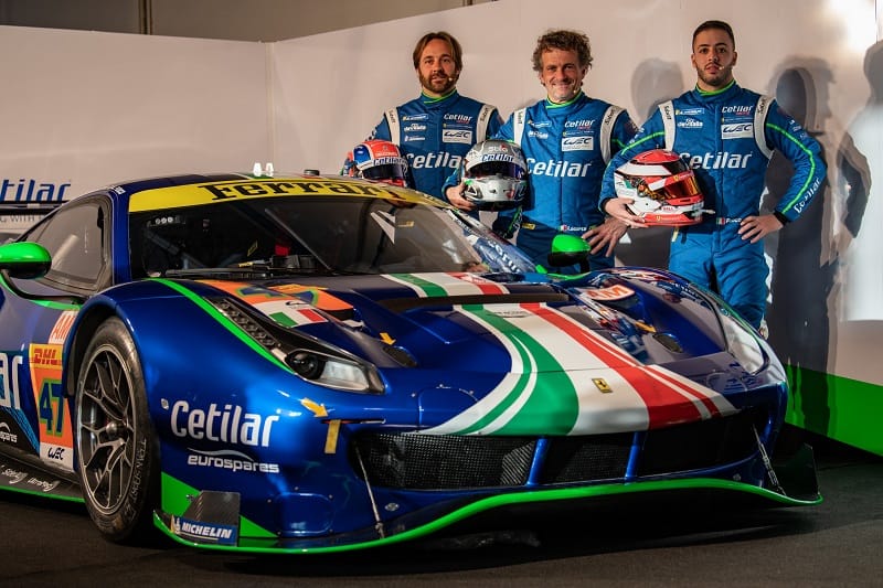 Cetilar Racing 2021 FIA World Endurance Championship line-up: (L) Giorgio Sernagio, (M) Roberto Lacorte, (R) Antonio Fuocotto