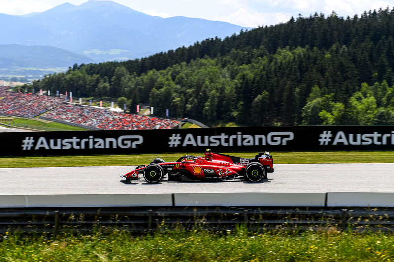 Car 55 Carlos Sainz on track during Free Practice One at the 2023 Austrian Grand Prix.