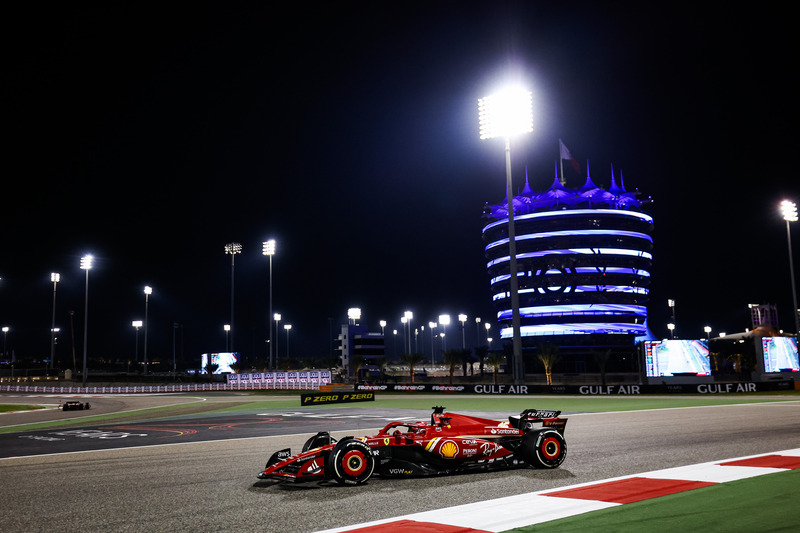 Charles Leclerc at the Bahrain Grand Prix driving for Scuderia Ferrari.